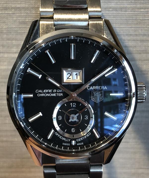 タグホイヤーのカレラ グランドデイトGMT WAR5010.BA0723のオーバーホールを行いました。