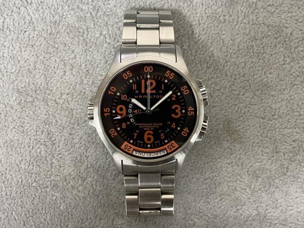 ハミルトンのカーキGMT エア・レース Ref.H77665973のオーバーホールを行いました。
