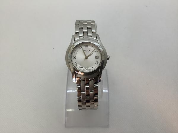 グッチの5500Lラウンドフェイスのオーバーホールを行いました。