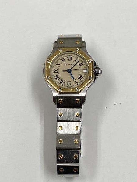 カルティエのサントス オクタゴン187903のオーバーホールを行いました。