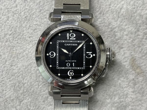 カルティエのパシャC ビッグデイトW31053M7のオーバーホールを行いました。
