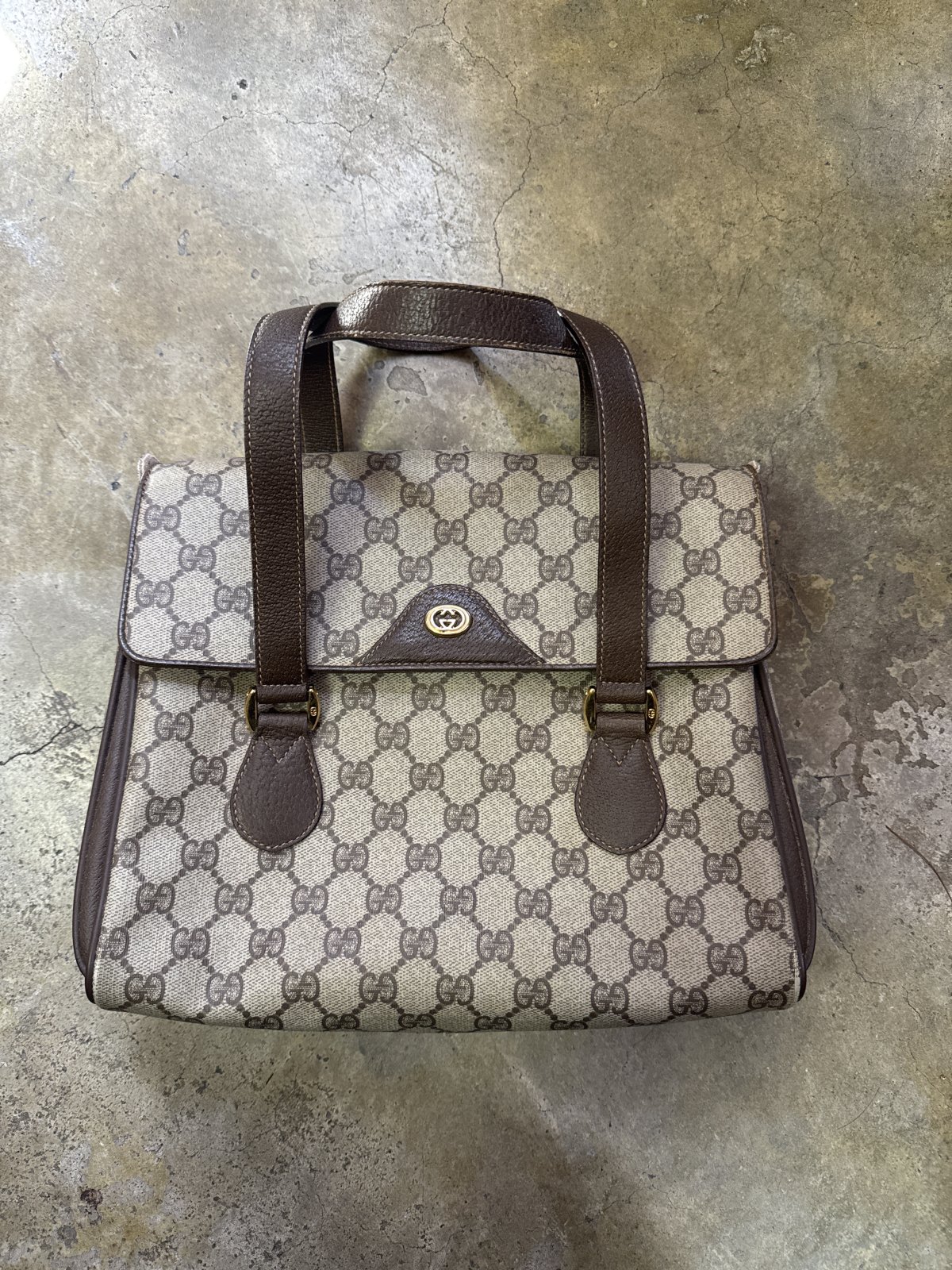 オールドグッチ（GUCCI）の GGプラスのハンドバッグを修理しました。（東京都品川区/K様）