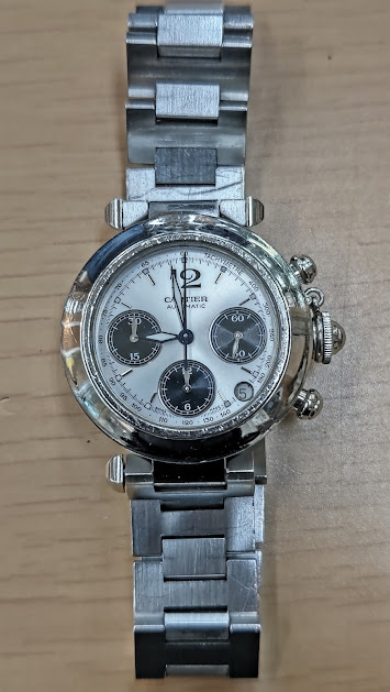 カルティエのパシャCクロノグラフW31048M7のオーバーホールを行いました。